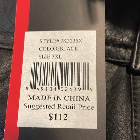 NWT quilted lined faux leather bomber jacket with sewn in grey hoodie detail - Picture 7 of 10